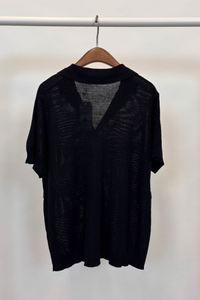 Maison Net Knit Blouse Black