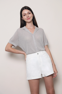 Maison Net Knit Blouse Grey (Restock)
