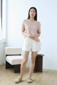 Maison Textured Knit Blouse Blush Pink (Backorder)