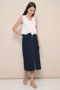 Maisy Dark Denim Midi Skirt