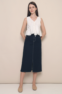 Maisy Dark Denim Midi Skirt