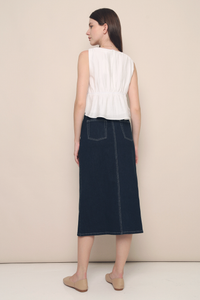 Maisy Dark Denim Midi Skirt