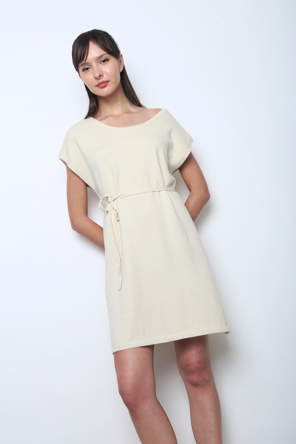 Marbella Scoop Knit Dress Cream