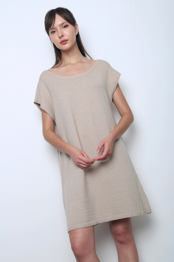 Marbella Scoop Knit Dress Light Sand