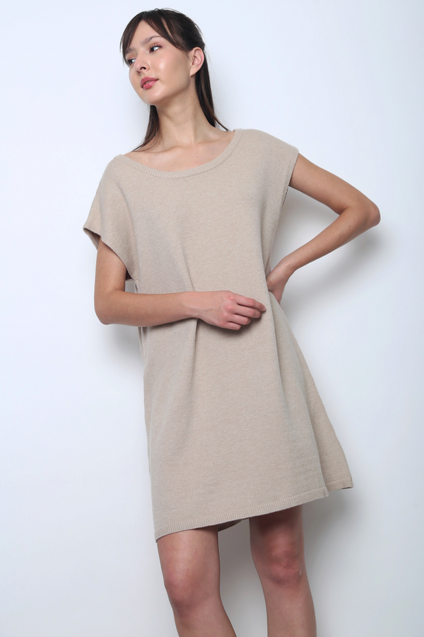 Marbella Scoop Knit Dress Light Sand
