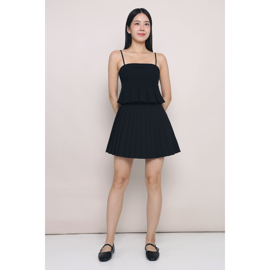 Luelle Pleat Bustier Top Black