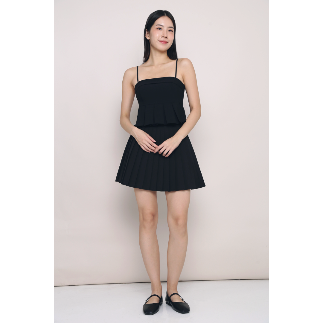 Luelle Pleat Bustier Top Black