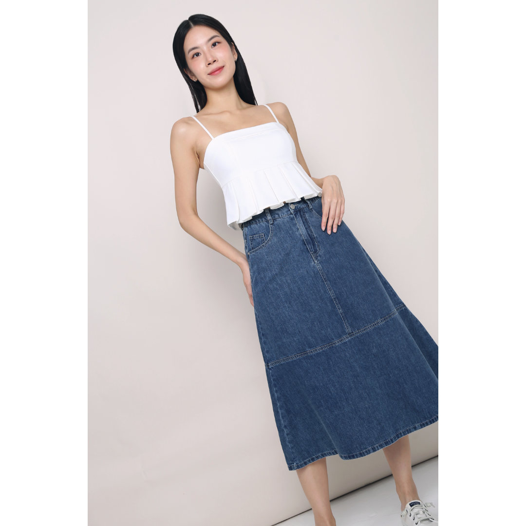 Luelle Pleat Bustier Top White