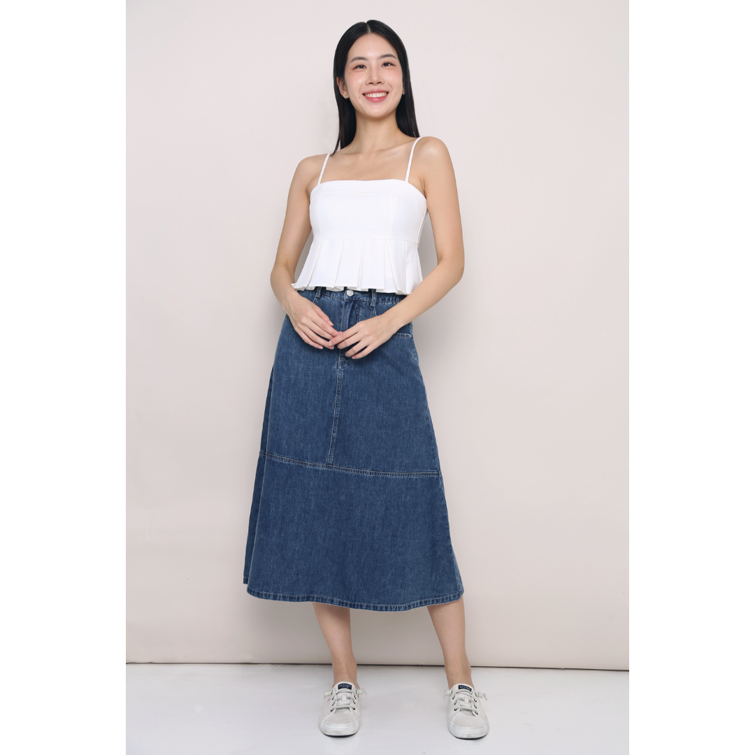 Luelle Pleat Bustier Top White