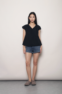 Merci V Neck Blouse Black