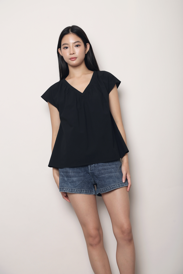 Merci V Neck Blouse Black