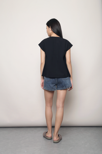 Merci V Neck Blouse Black