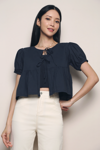 Mikki 2-Piece Tie Blouse Navy