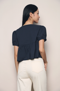 Mikki 2-Piece Tie Blouse Navy