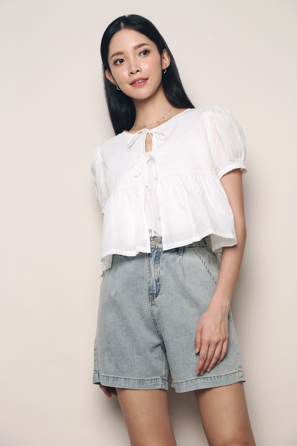 Mikki 2-Piece Tie Blouse White