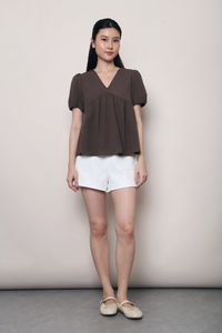 Modern Babydoll Blouse Brown (Backorder II)