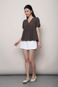 Modern Babydoll Blouse Brown (Backorder II)