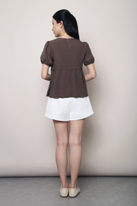 Modern Babydoll Blouse Brown (Backorder II)