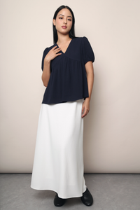 Modern Babydoll Blouse Navy (Backorder II)