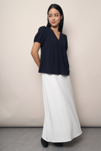 Modern Babydoll Blouse Navy (Backorder II)