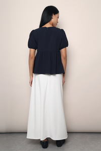 Modern Babydoll Blouse Navy (Backorder II)