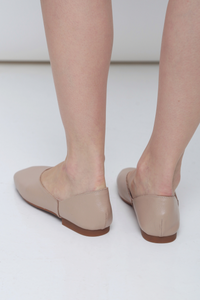 Mollie Leather Flats Latte