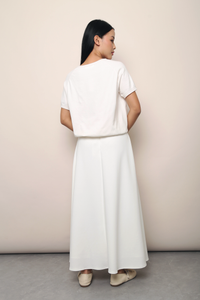 Charlie Button Down Knit Top Off White