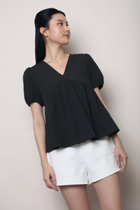 Modern Babydoll Blouse Black (Backorder II)