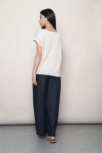 Morning Mist Button Down Knit Heather Cream (Backorder II)