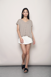 Morning Mist Button Down Knit Taupe (Restock II)