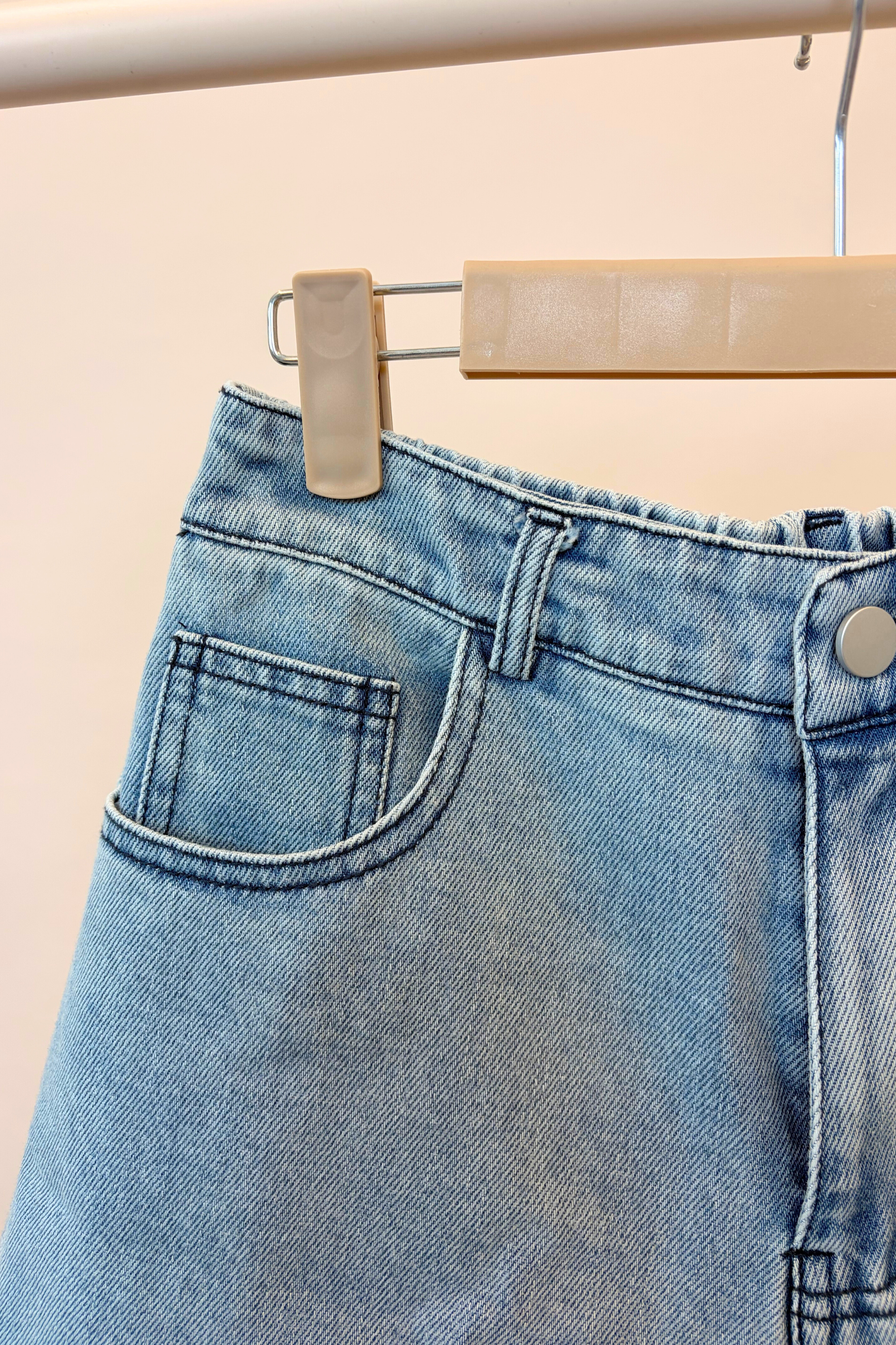 Morning Coffee Denim Shorts Light Wash (Backorder)