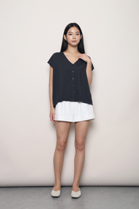 Morning Mist Button Down Knit Navy (Backorder II)