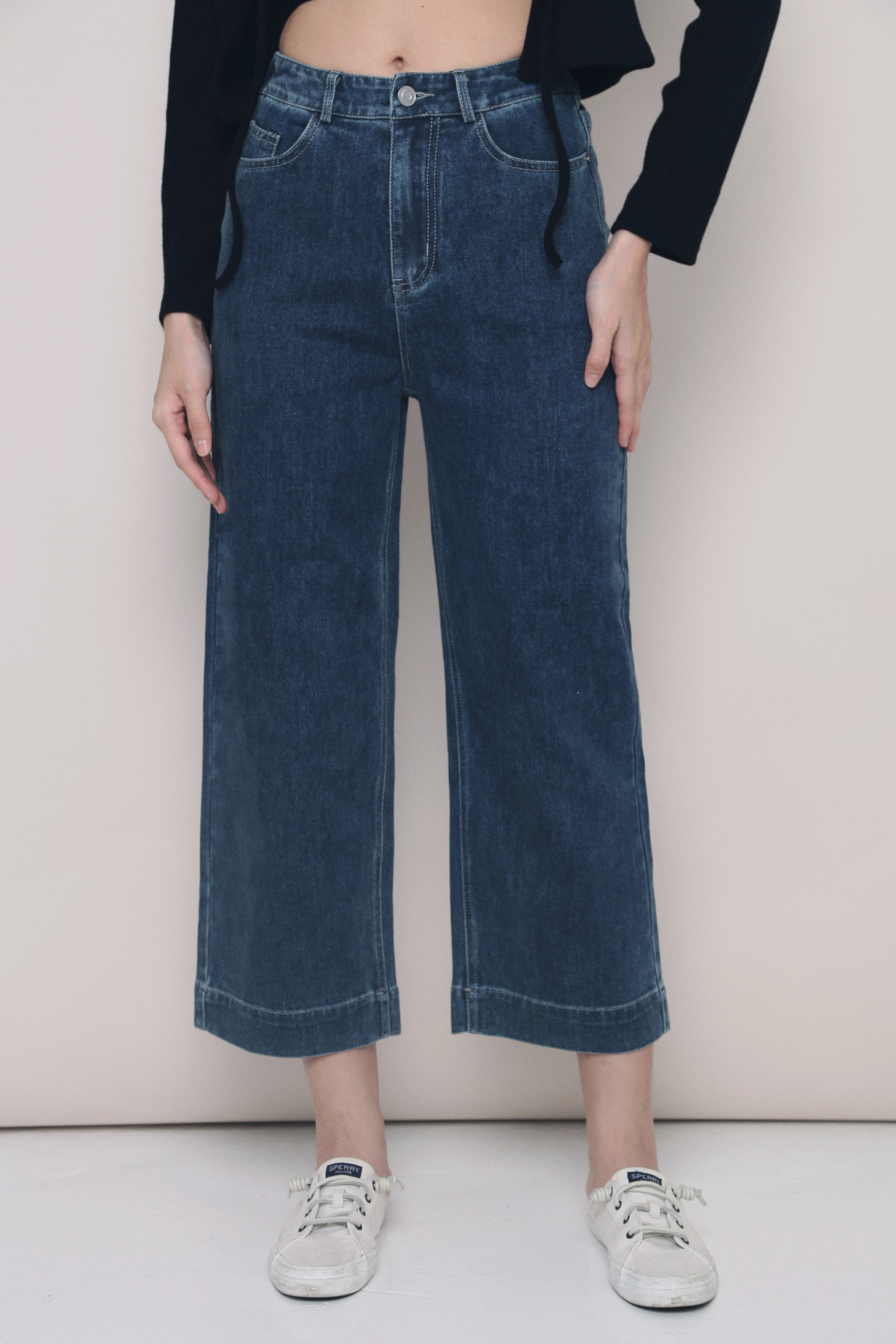 Moxie Wide Leg Denim Culottes