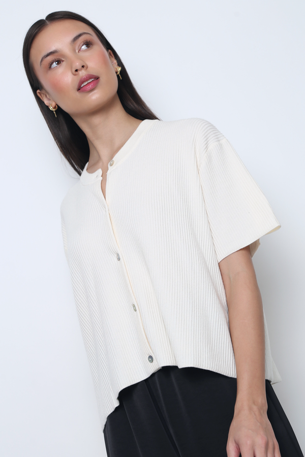 Muse Short Sleeved Knitwear Ivory (Restock)