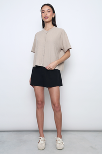 Muse Short Sleeved Knitwear Taupe (Backorder II)
