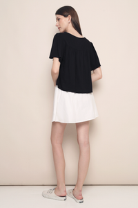 Nadya Flutter Tie Blouse Black