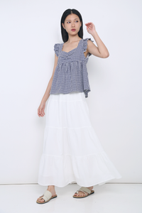 Naomi Picnic Gingham Blouse Navy