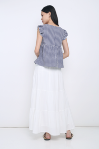 Naomi Picnic Gingham Blouse Navy