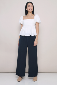 Nate Pleated Babydoll Blouse White