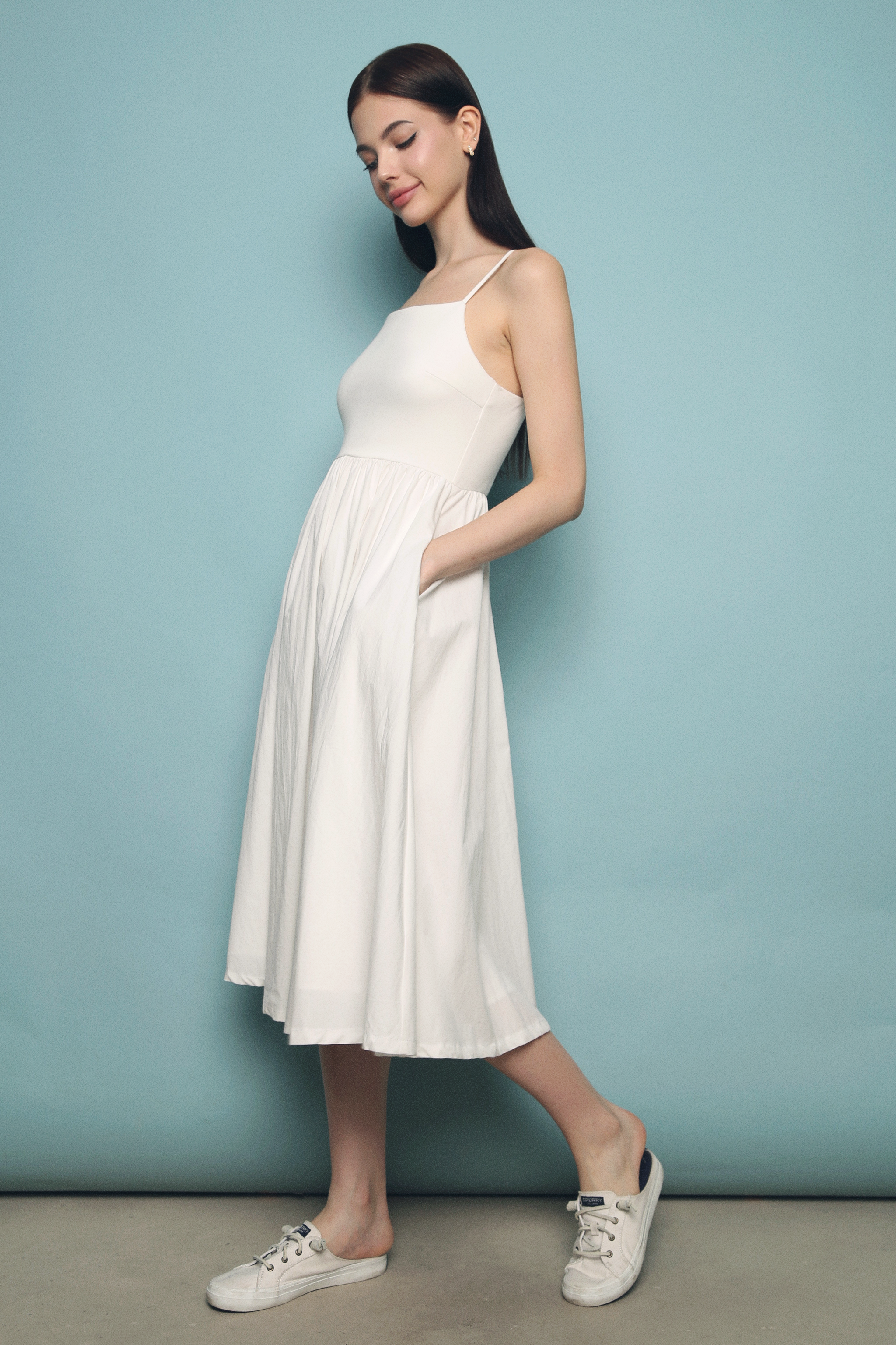 Nessa Strappy Midi Dress White