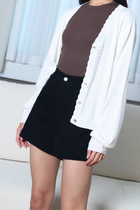 Noir Denim Mom Shorts