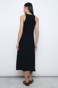 Nova Racer Slit Midi Dress Black