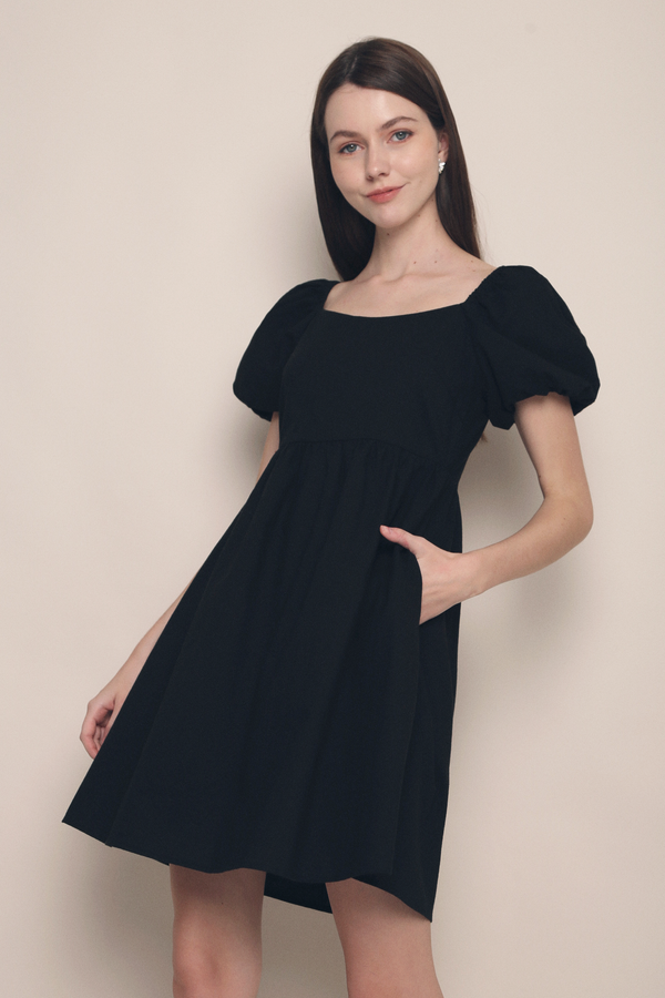 Orion Babydoll Dress Dust Black