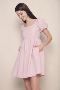 Orion Babydoll Dress Dust Pink