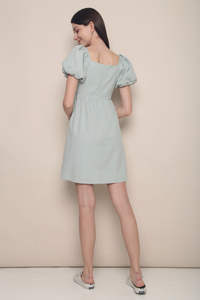 Orion Babydoll Dress Dust Sage