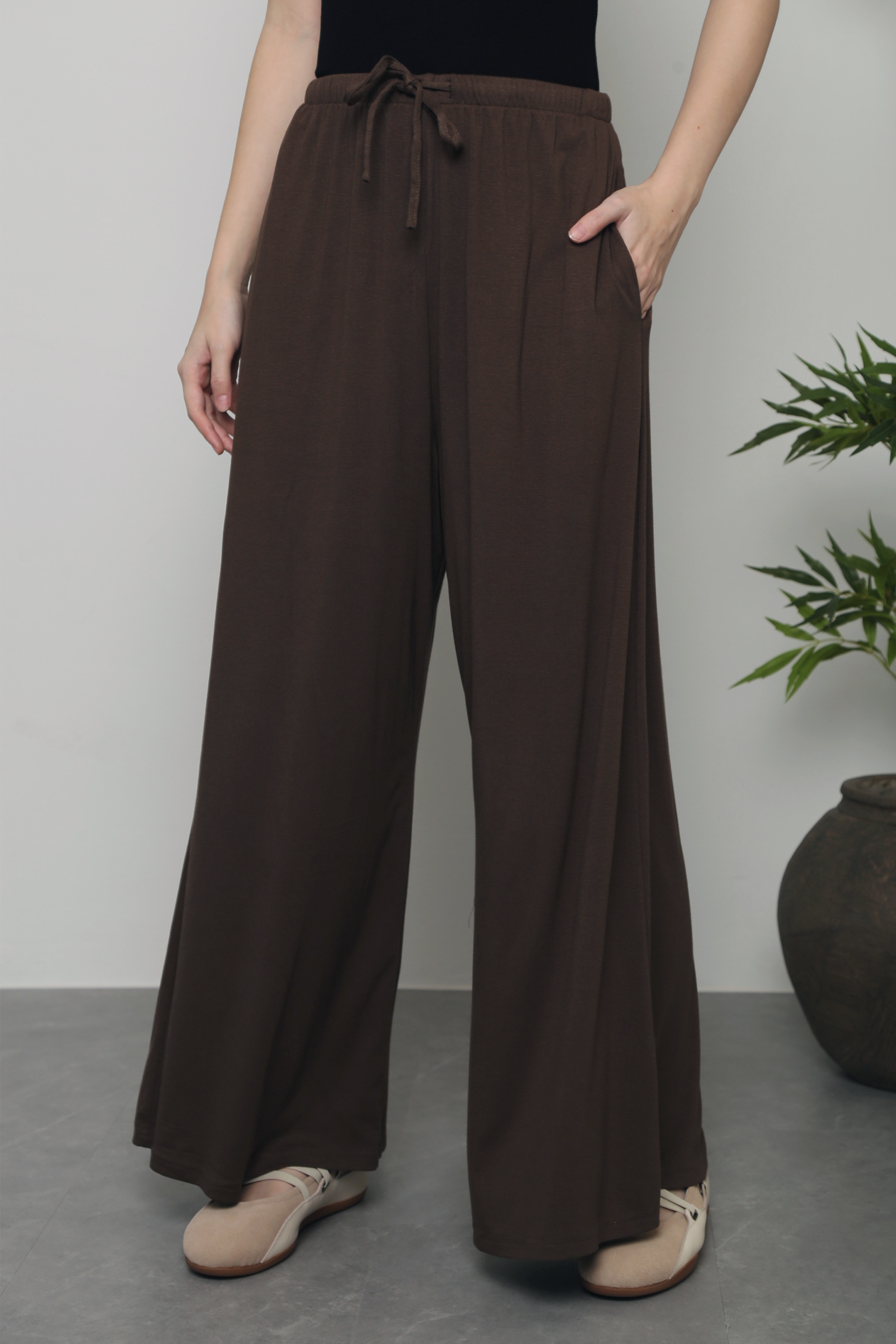 (Petite) Cloverfield Palazzo Pants Brown