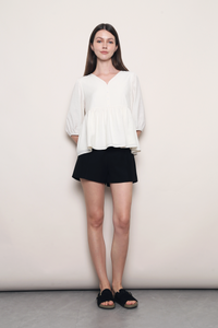 Palm Springs Babydoll Blouse Cream