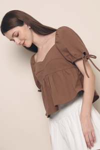 Paulette Babydoll Top Brown