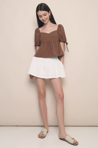 Paulette Babydoll Top Brown