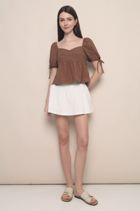 Paulette Babydoll Top Brown